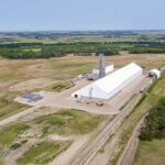 An aerial view of FCL’s Brandon fertilizer terminal after the $5-million expansion.