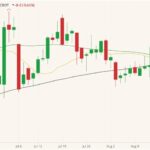 CBOT November 2021 soybeans (candlesticks) with 20-, 50- and 100-day moving averages (yellow, green and black lines). (Barchart)
