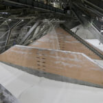 Nitrogen fertilizer, seen here in ammonium nitrate form, at a Russian production facility, is a major contributor to crop yield and greenhouse gases.