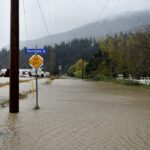 Flooded roads are seen near Chilliwack, B.C. on Nov. 15, 2021 after rainstorms lashed parts of the province, triggering landslides and floods and shutting highways. (Photo: Reuters/Jennifer Gauthier)