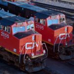 CN locomotives in Winnipeg. (Photo courtesy CN)
