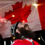 A man reacts as protestors continue blocking access to the Ambassador Bridge at Windsor, Ont. on the evening of Feb. 11, 2022. (Photo: Reuters/Carlos Osorio)