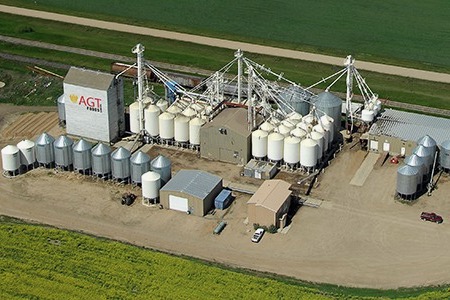 Aerial view of AGT Foods’ pulse plant at Aberdeen, Sask. (AGTFoods.com)
