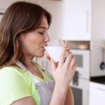 woman drinking milk