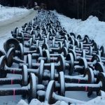 Most of the car wheelsets from the 2019 derailment were recovered for “further examination and testing,” the Transportation Safety Board said. (TSB photo)
