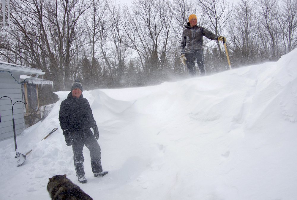 A wind-exposed property near Altamont, Man., faces heavy snowdrifts following a blizzard April 13-14 that dropped over a half a metre of snow on the area.