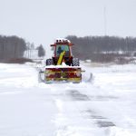 Heavy snow accumulations blocked rural roads in Manitoba following a major blizzard April 13-14.