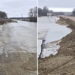 Overland flooding east of Roseisle around the junction of PR 245 and PR 240 on April 30, 2022.