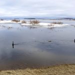 Water begins to move off the Manitoba escarpment May 2.