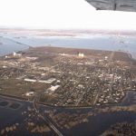 Floodwaters at Morris, looking southwest.