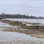 Overland flooding east of Roseisle around the junction of PR 245 and PR 240 on April 30, 2022.