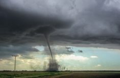 A funnel cloud all by itself is not considered a tornado.