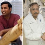 Digvir Jayas (left) at the University of Manitoba’s Glenlea Research Station, and Ashok Sarkar (right) at the pilot flour mill at Cereals Canada’s Winnipeg location.