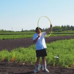 Terry Buss of Manitoba Agriculture talks about the importance of plant counts at the Prairies East Sustainable Agriculture Initiative (PESAI) Crop Diversification Centre field day July 26.