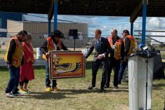 Peepeekisis Cree Nation hosted Crown–Indigenous Relations Minister Marc Miller on Aug. 3, 2022. (@MarcMillerVM photo via Twitter)
