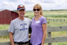 Jeff and Sheila Elder on their farm near Wawanesa, Man.