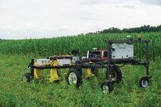 The RoamIO HC was one of many autonomous technologies attendees of the recent AgRobotics Working Group field tour could see in action.