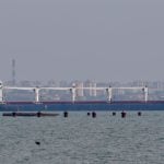 The Sierra Leone-flagged grain ship Razoni leaves the sea port in Odesa amid Russia’s attack on Ukraine, August 1, 2022. It was turned away by its buyer in Lebanon on August 9, citing delayed shipment to its previously agreed upon terms.