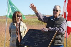 Rick Andrews and his wife Judy at the DUC land dedication event.