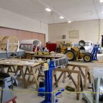 Various artifacts of the Commonwealth Air Training Plan under restoration in the museum’s workshop.