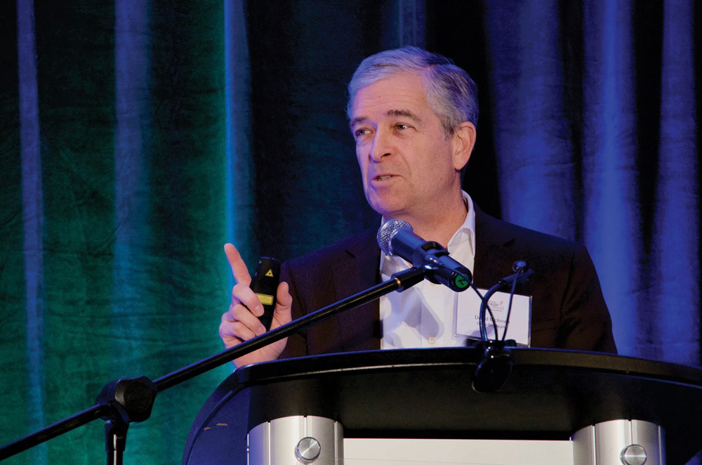 David McInnes presents an update on a national sustainability index pilot in Brandon  Nov. 14.