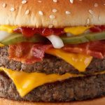 Close-up of a McDonald’s double Quarter Pounder with bacon. (Corporate.mcdonalds.com)
