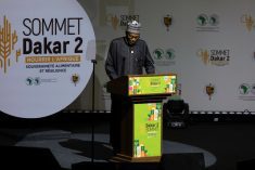 Nigeria&#8217;s President Muhammadu Buhari speaks at the Dakar summit under the theme &#8220;Nourrir l&#8217;Afrique&#8221; (Feed Africa) hosted by the African Development Bank and the African Union Commission on Jan. 25, 2023. (Photo: Reuters/Ngouda Dione)

