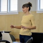 Amy Nikkel, who owns Adagio Acres with her family, speaks at Manitoba Ag Days in Brandon on Jan. 18.