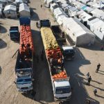 Humanitarian aid provided by Palestinian Arabs is distributed at northwestern Syria’s Deir Ballut and Muhammadiyah camps near the Turkish border on Feb. 13, 2022. (Photo: Rami Alsayed/NurPhoto via Reuters)