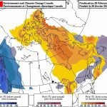 Forecast probability of temperature above, below and near normal (calibrated) for the period of March, April and May 2023. (Map by Environment and Climate Change Canada)