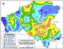 Percent ranking precipitation from November 1, 2021 to February 21, 2023, compared to historic record.