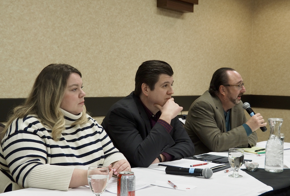 Left to right: Brenna Mahoney, general manager Keystone Agricultural Producers; Carson Callum, general manager, Manitoba Beef Producers; Cam Dahl, general manager, Manitoba Pork.