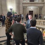 AMM president Kam Blight speaks to media at the Legislature after the province released its 2023 budget March 7.