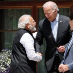India’s Prime Minister Narendra Modi shakes hands with U.S. President Joe Biden next to Canada’s Prime Minister Justin Trudeau during a G-7 meeting in the summer of 2022. Canada and the U.S. are beginning to talk about Indo-Pacific issues.