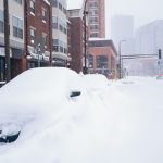 Cars are buried on Hennepin Avenue in Minneapolis on Feb. 23 by a winter storm that crossed the U.S. northern Plains and Midwest and brought needed precipitation to some winter wheat-growing areas.