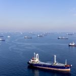 Commercial vessels –including vessels which are part of the Black Sea grain deal — wait to pass the Bosphorus strait off the shores of Yenikapi during a misty morning in Istanbul, Turkey on Oct. 31, 2022. (Photo: Reuters/Umit Bektas)