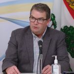 P.E.I. Ag Minister Bloyce Thompson speaks at a press conference in 2021. (Government of P.E.I. video screengrab via Facebook Live)