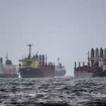 Vessels are seen as they await inspection under the Black Sea Grain Initiative, brokered by the UN and Turkey, in the southern anchorage of the Bosphorus at Istanbul on Dec. 11, 2022. (File photo: Reuters/Yoruk Isik)
