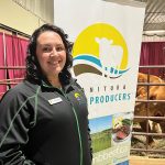 BCRC board member Melissa Atchison represents the beef sector at the 2023 Royal Manitoba Winter Fair.