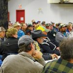 Leaseholders pack into a fall 2019 meeting in Ste. Rose du Lac soon after the release of new Crown land regulations.