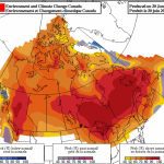 Forecast probability of temperatures above, below and/or near normal for the period from July through September 2023, based on three equiprobable categories from 1991-2020 climatology. (Weather.gc.ca)
