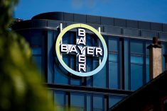 The Bayer AG logo at the headquarters in France.  Photo: Reuters/Benoit Tessier/File