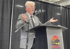 Retired Manitoba Co-operator reporter Allan Dawson gave a shout-out to his “long-suffering” editor, Laura Rance-Unger of Glacier FarmMedia, who nominated him to the hall.