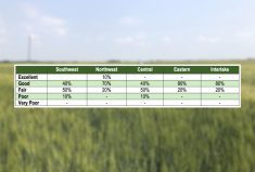 Table 2: Spring wheat quality rating by region.