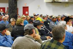 Leaseholders pack into a fall 2019 meeting in Ste. Rose du Lac soon after the release of new Crown land regulations.