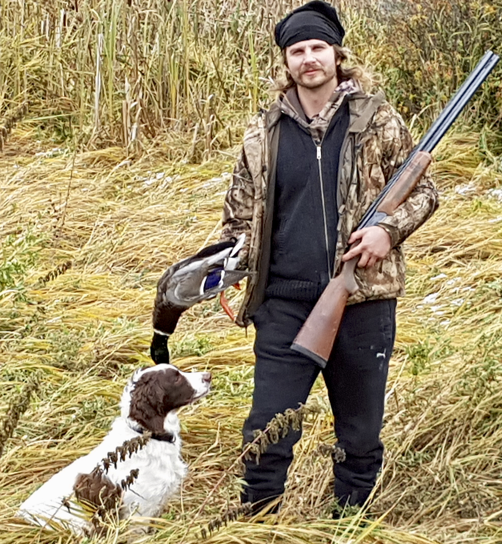 Mark Sopuck with a drake mallard.