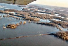 Allan Dawson’s award-winning photo of spring flooding in southeastern Manitoba in 2022.