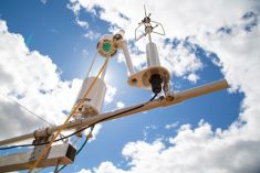 A flux tower installed as part of a network of sensors measuring greenhouse gas emissions across Canadian wetlands.