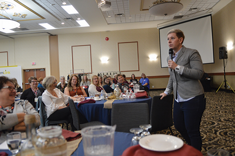 A speaker at the 2019 Manitoba Farm Women’s Conference.