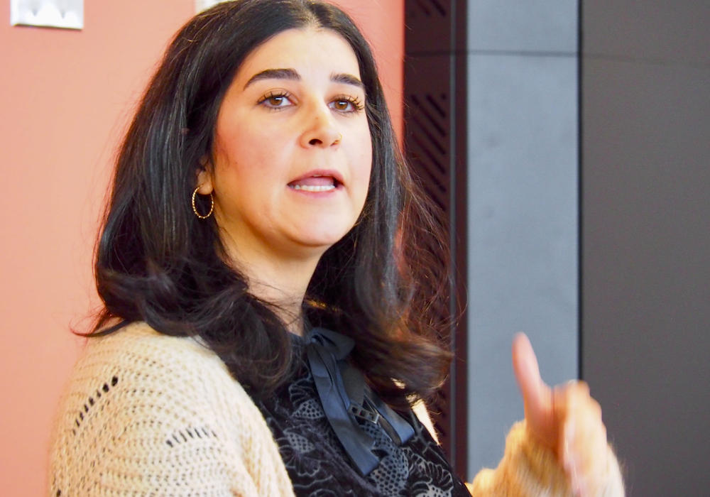 Filiz Koksel speaks at the Food Technology and Research Day Nov. 1 at the Richardson Centre for Food Technology and Research in Winnipeg.